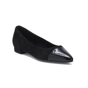 ROCKPORT Black Suede Kenzie Total Motion Pointy Toe Comfort Dress Flats